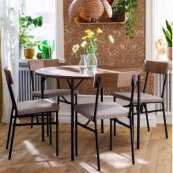 Комплект стол + 4 стула Ikea Grotan/Tibbleby 105см (Коричневый/Темно-бежевый)