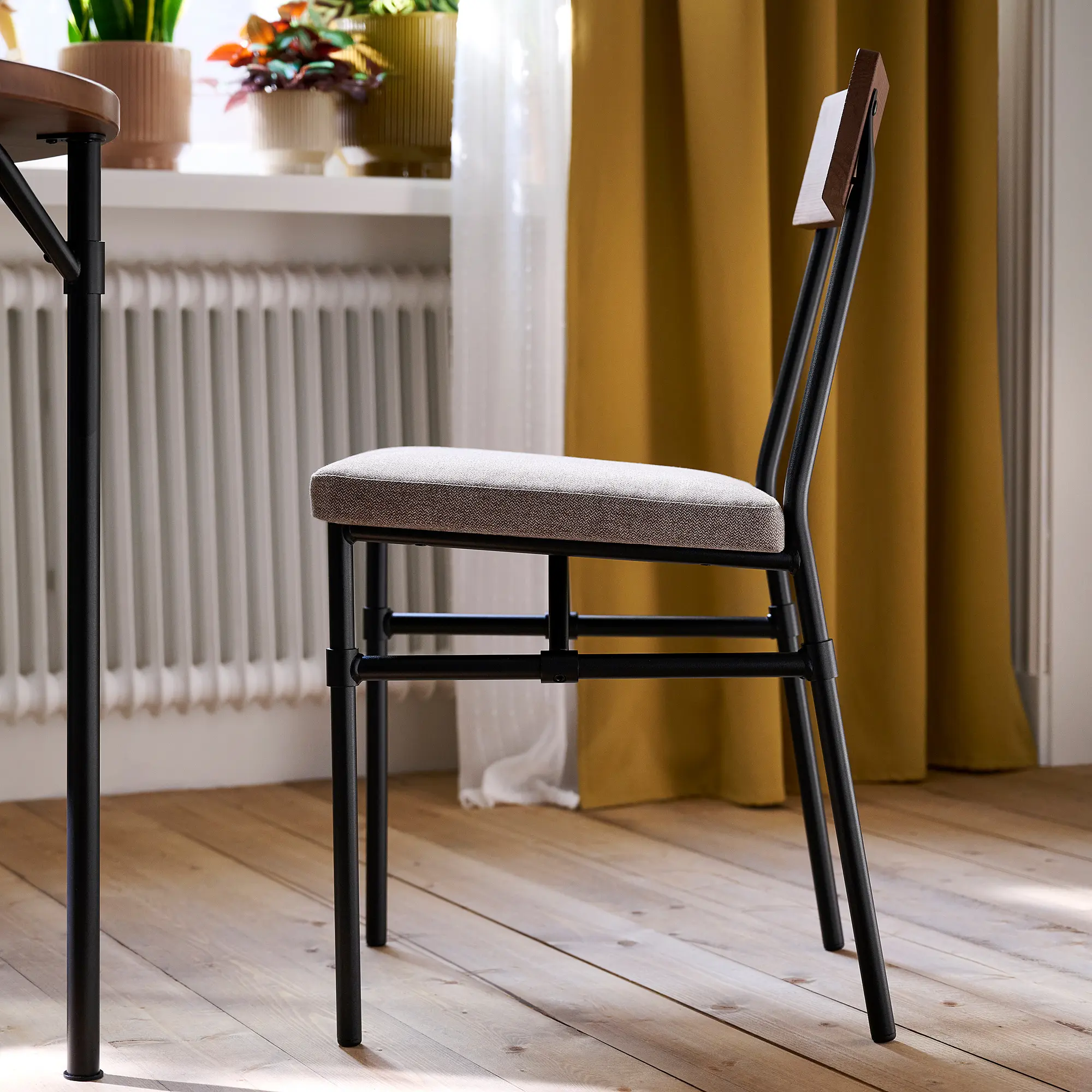 Комплект стол + 4 стула Ikea Grotan/Tibbleby 105см (Коричневый/Темно-бежевый) - 4