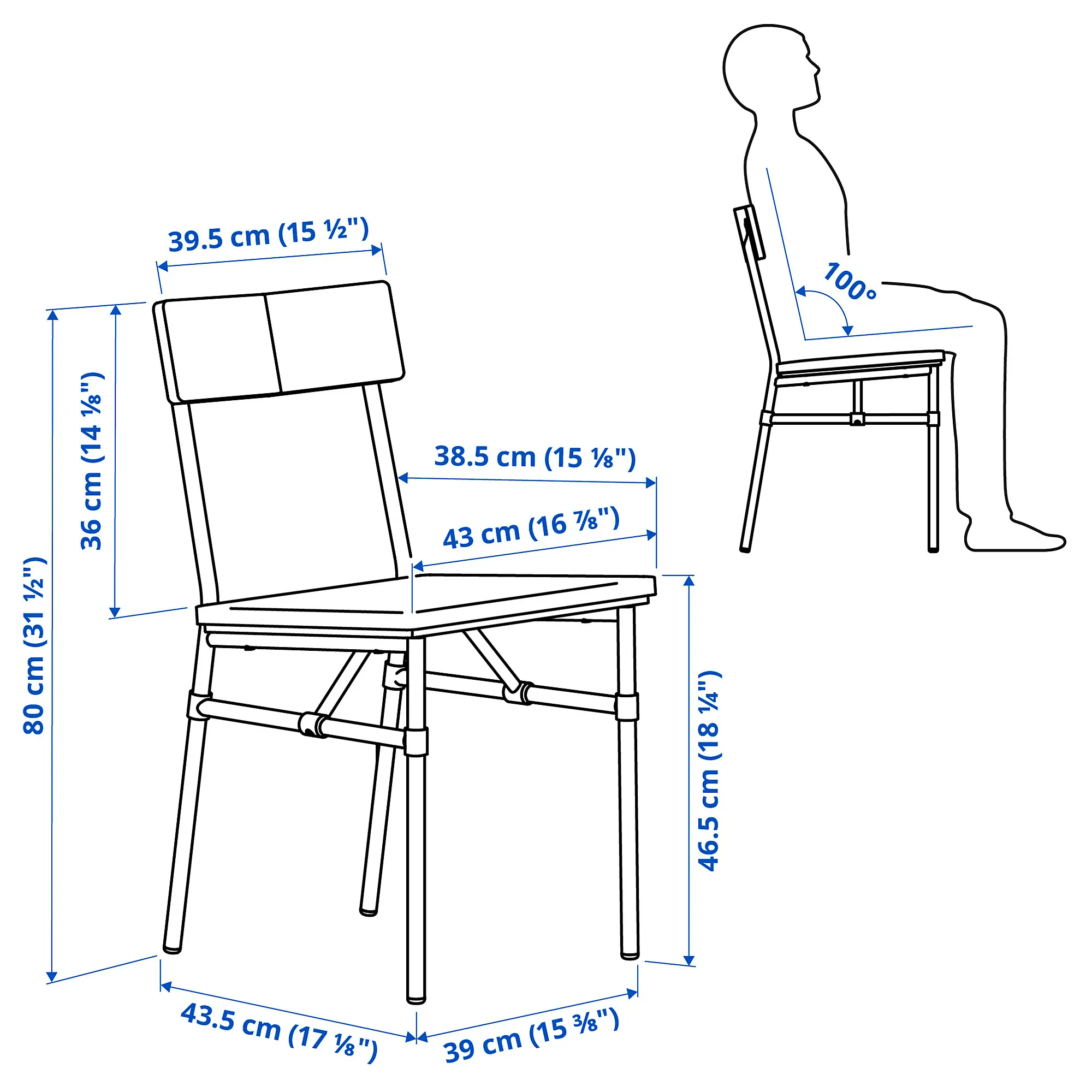 Комплект стол + 4 стула Ikea Grotan/Tibbleby 105см (Коричневый/Темно-бежевый) - 8