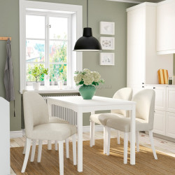 Set masa + 4 scaune Ikea Hauga/Rosentorp/Kilanda (Alb/Bej deschis)
