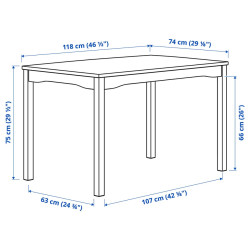 Set masa + 4 scaune Ikea Hauga/Rosentorp/Kilanda (Alb/Bej deschis) Thumb