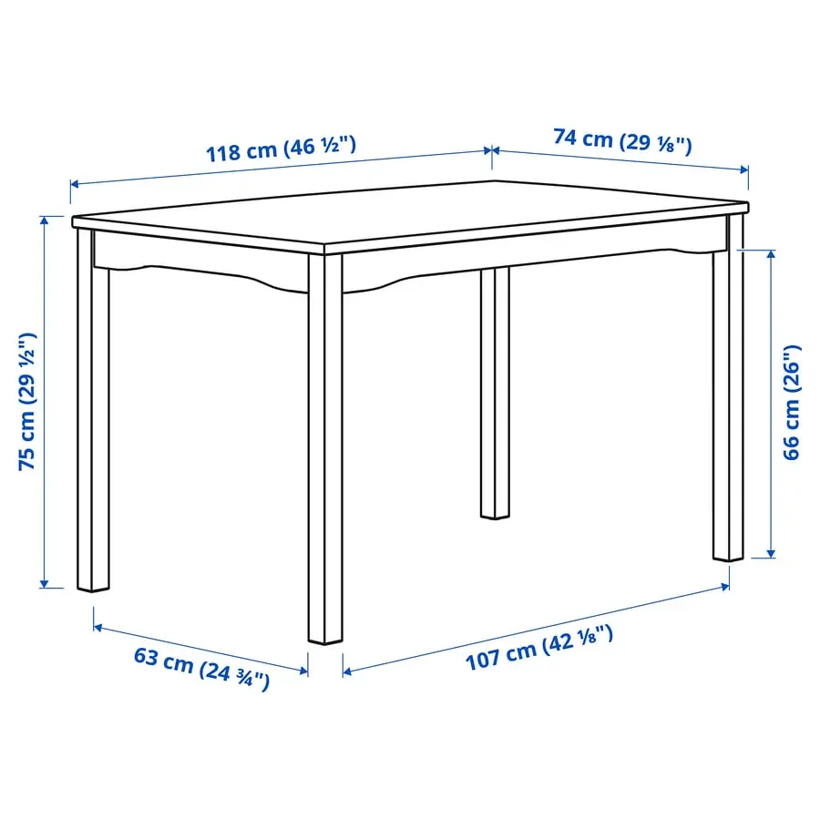 Set masa + 4 scaune Ikea Hauga/Rosentorp/Kilanda (Alb/Bej deschis) - 9