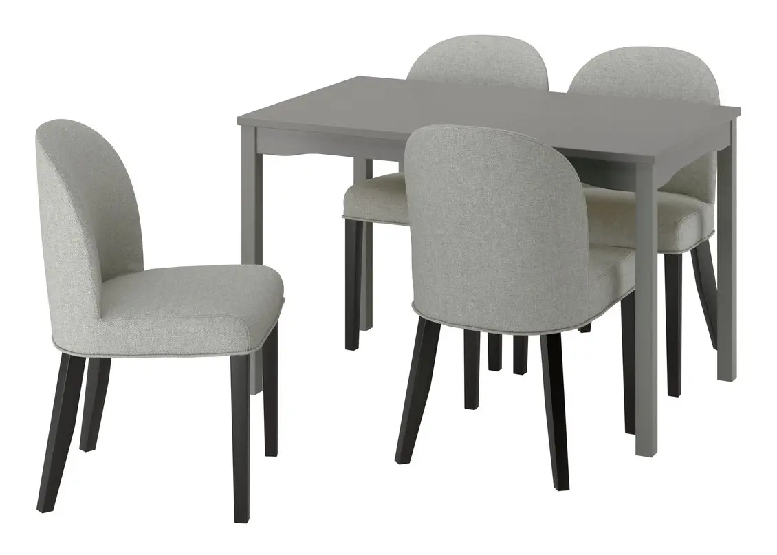 Set masa + 4 scaune Ikea Hauga/Rosentorp/Tibbleby (Gri) - 2