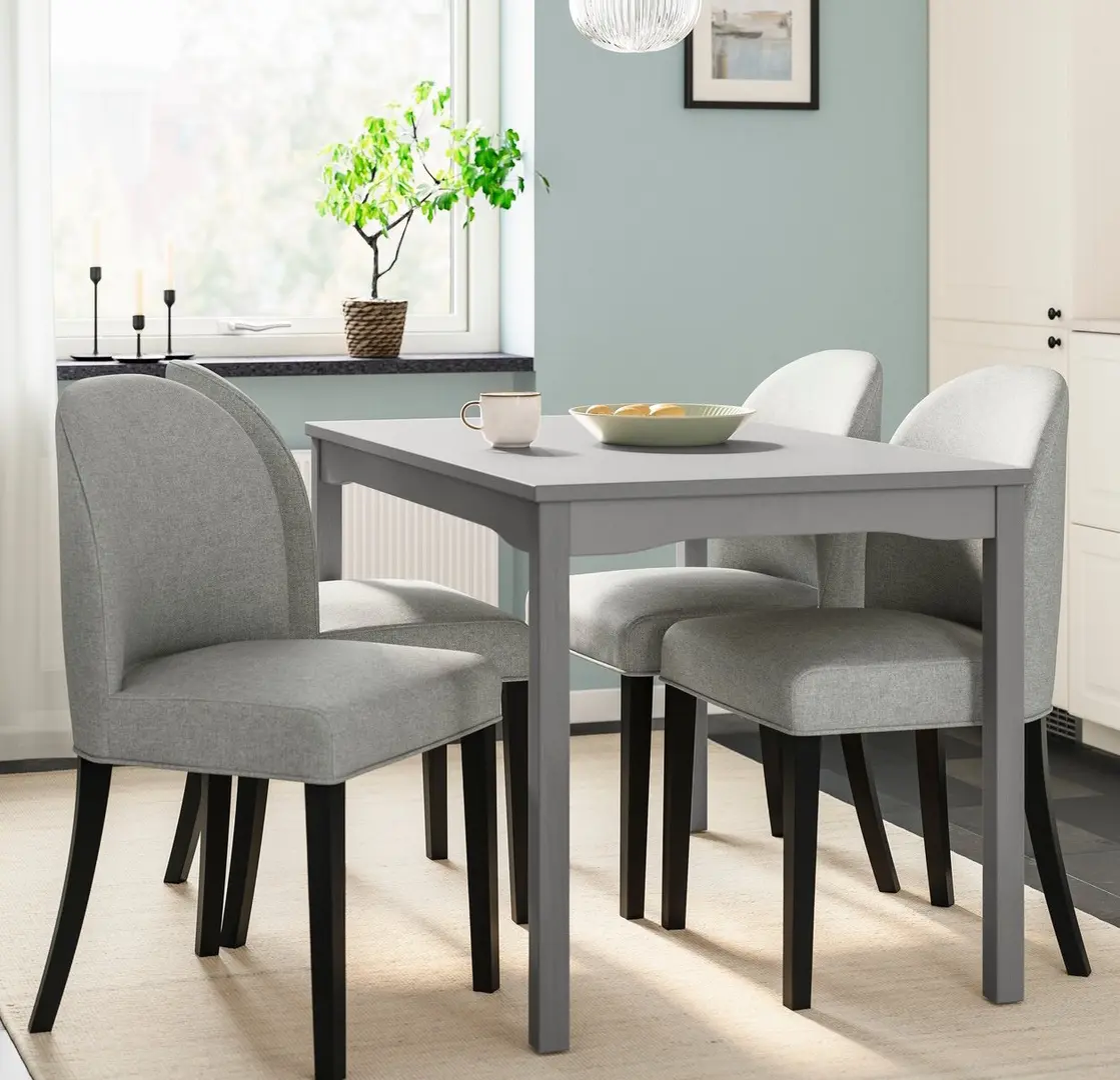 Set masa + 4 scaune Ikea Hauga/Rosentorp/Tibbleby (Gri)