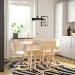 Комплект стол + 4 стула Ikea Lisabo/Lyckan 105см (Ясень/Береза)