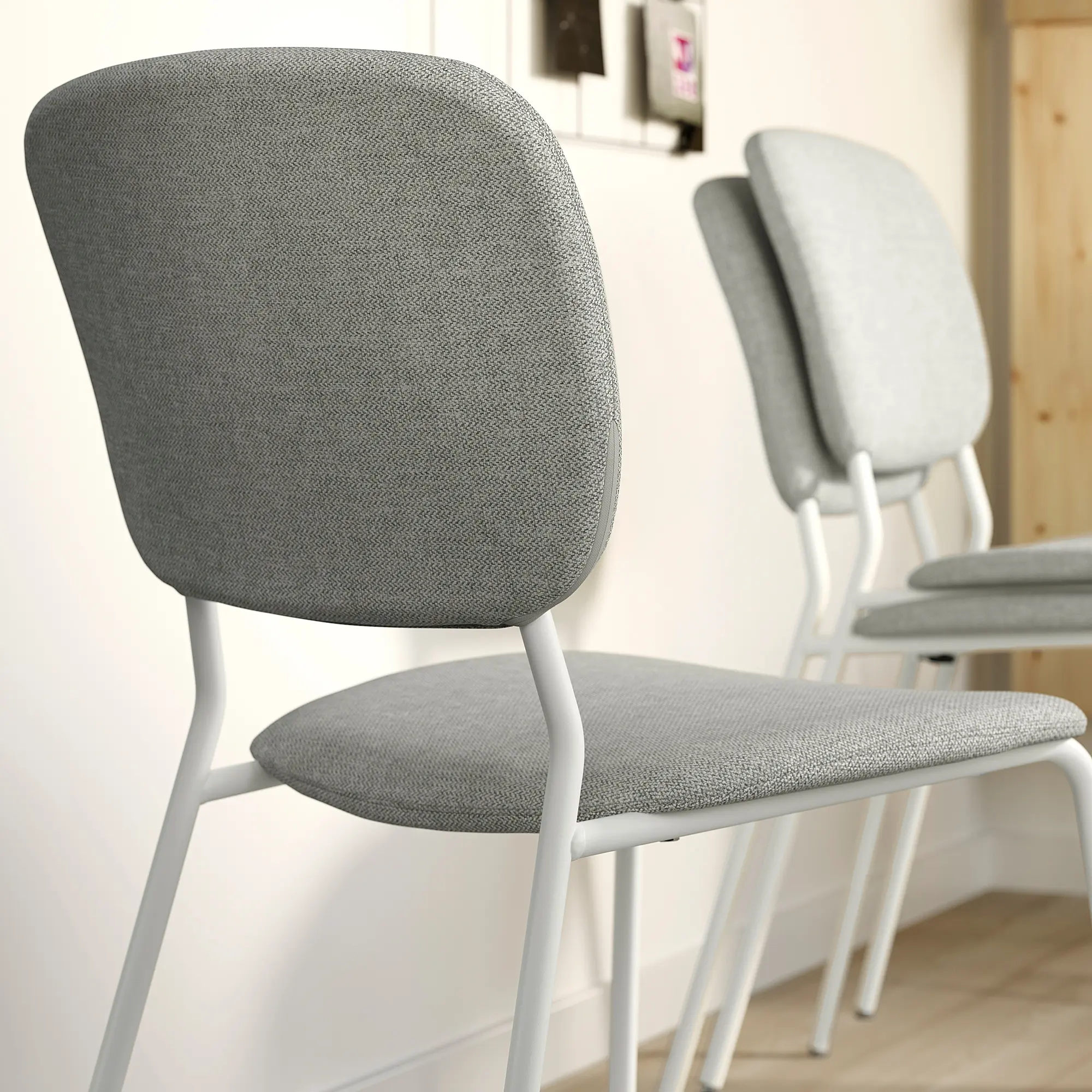 Комплект стол + 4 стула Ikea Lisabo/Vihals/Tibbleby 105см (Ясень/Серо-бежевый) - 7