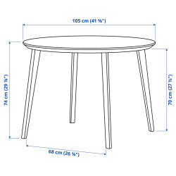 Set masa + 4 scaune Ikea Lisabo/Vihals/Tibbleby 105cm (Frasin/Gri-verde) Thumb