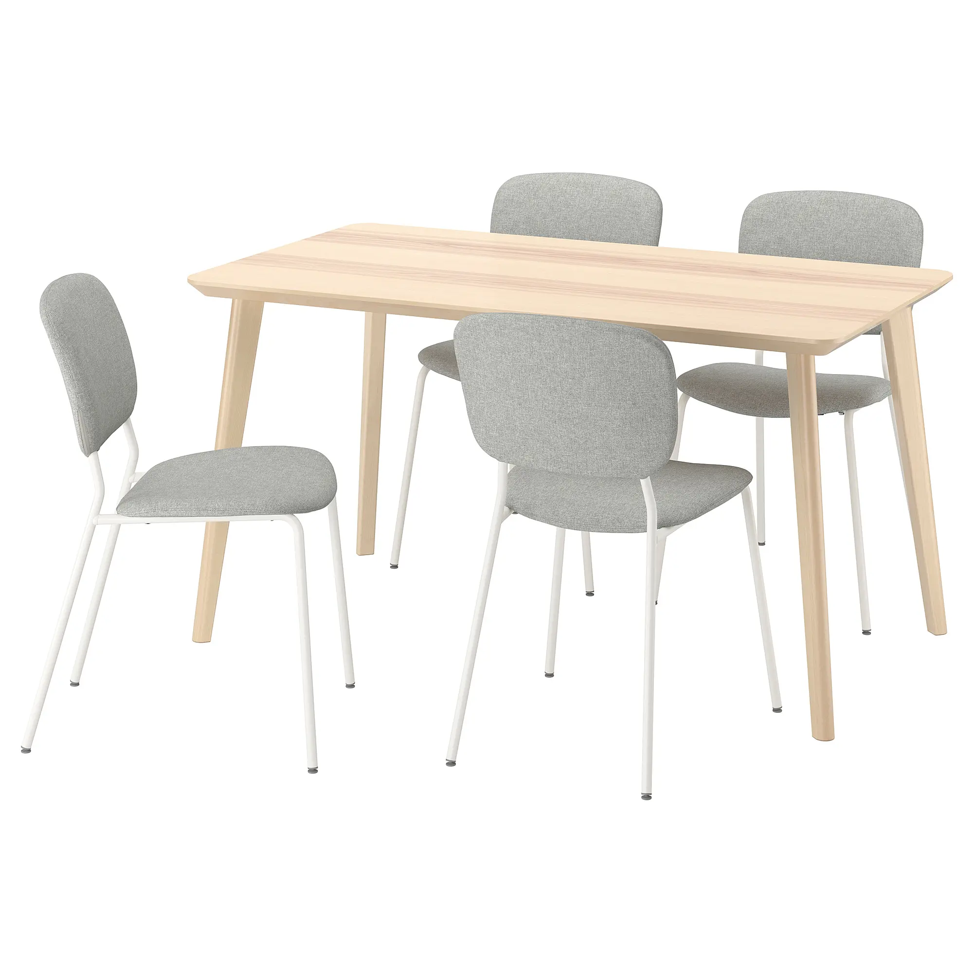 Set masa + 4 scaune Ikea Lisabo/Vihals/Tibbleby 140x78 (Frasin/Gri-bej) - 2