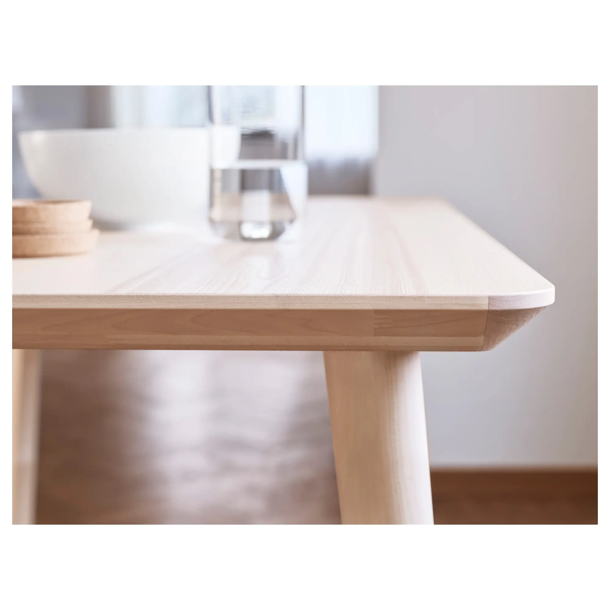 Set masa + 4 scaune Ikea Lisabo/Vihals/Tibbleby 140x78 (Frasin/Gri-bej) - 5