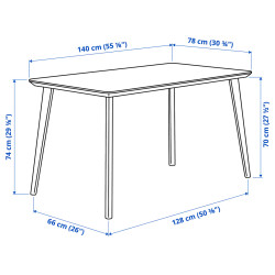 Set masa + 4 scaune Ikea Lisabo/Vihals/Tibbleby 140x78 (Frasin/Gri-bej) Thumb
