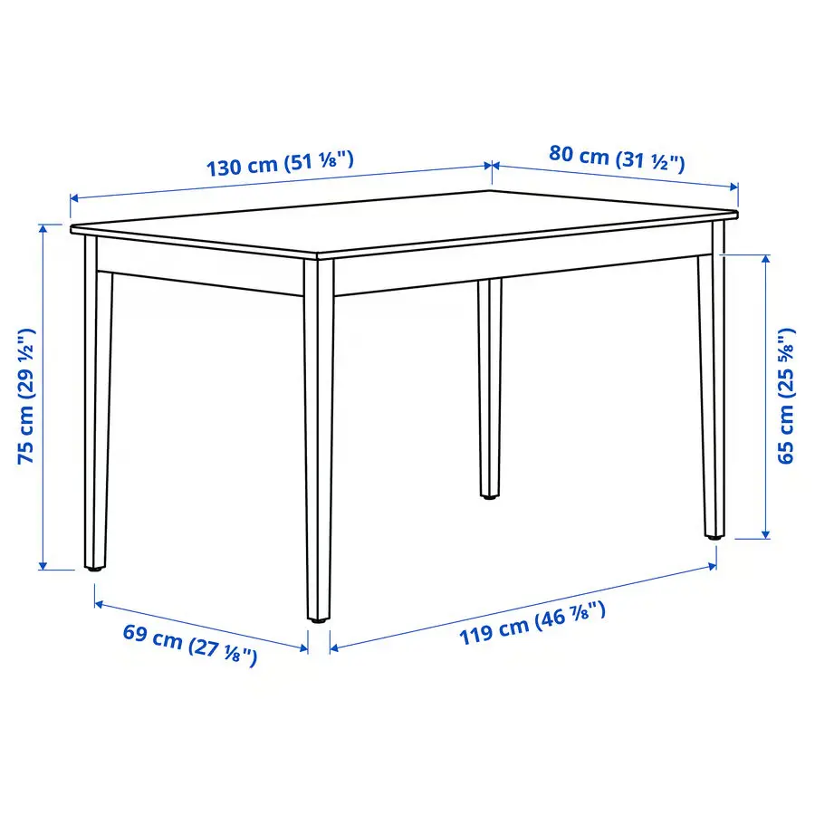 Комплект стол + 4 стула Ikea Nasinge/Bergmund/Gunnared 130x80 (Коричневый/Серый) - 4
