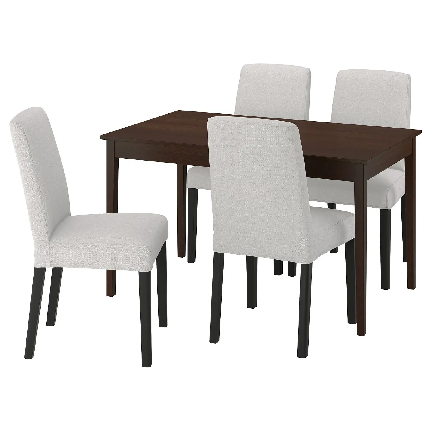 Комплект стол + 4 стула Ikea Nasinge/Bergmund/Orrsta 130/190x80 (Коричневый/Серый) - 2