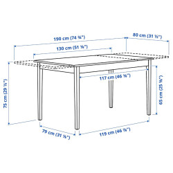 Комплект стол + 4 стула Ikea Nasinge/Bergmund/Orrsta 130/190x80 (Коричневый/Серый) Thumb