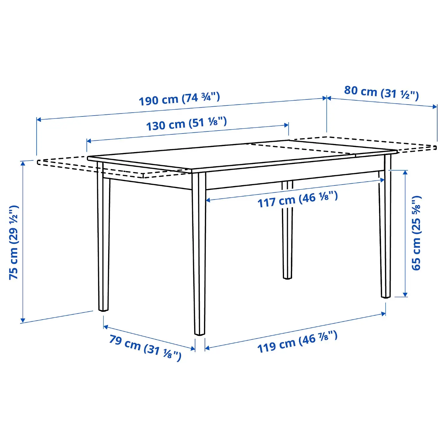Комплект стол + 4 стула Ikea Nasinge/Bergmund/Orrsta 130/190x80 (Коричневый/Серый) - 5