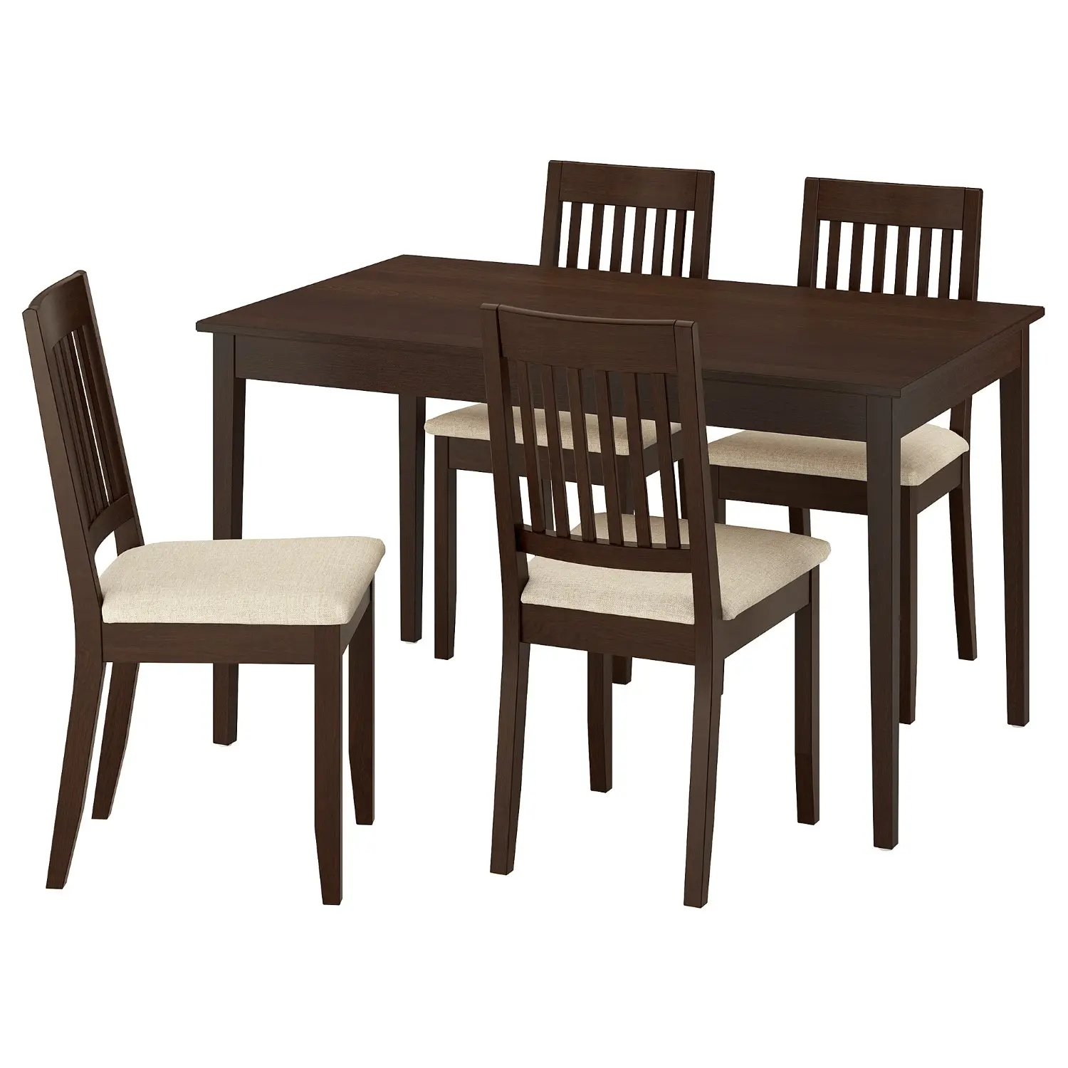 Комплект стол + 4 стула Ikea Nasinge/Kilanda 130x80 (Коричневый/Бежевый) - 2