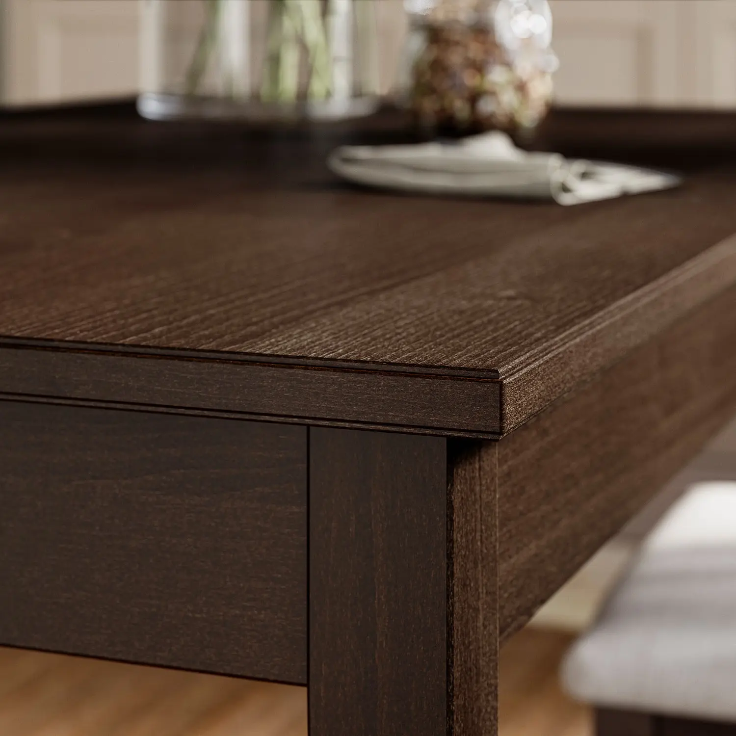 Комплект стол + 4 стула Ikea Nasinge/Kilanda 130x80 (Коричневый/Бежевый) - 3
