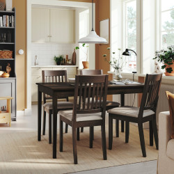 Комплект стол + 4 стула Ikea Nasinge/Kilanda 130x80 (Коричневый/Бежевый) Thumb