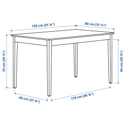 Комплект стол + 4 стула Ikea Nasinge/Kilanda 130x80 (Коричневый/Бежевый) Thumb