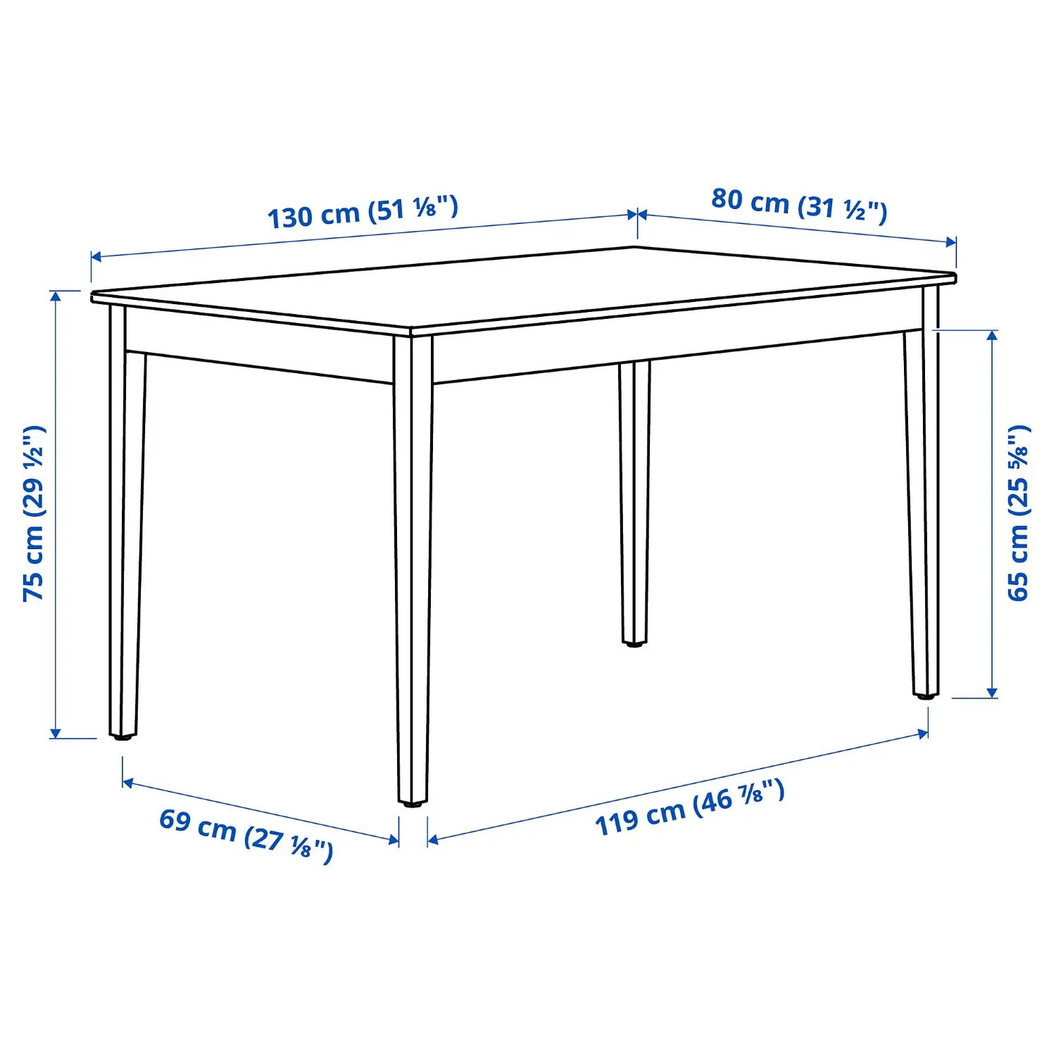 Комплект стол + 4 стула Ikea Nasinge/Kilanda 130x80 (Коричневый/Бежевый) - 6