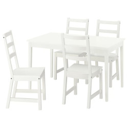 Комплект стол + 4 стула Ikea Nasinge/Nordviken 130/190x80 (Белый) Thumb