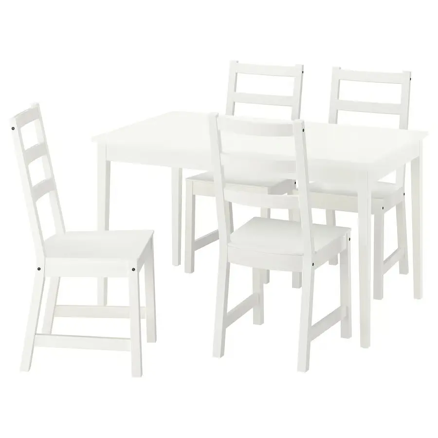 Комплект стол + 4 стула Ikea Nasinge/Nordviken 130/190x80 (Белый) - 2