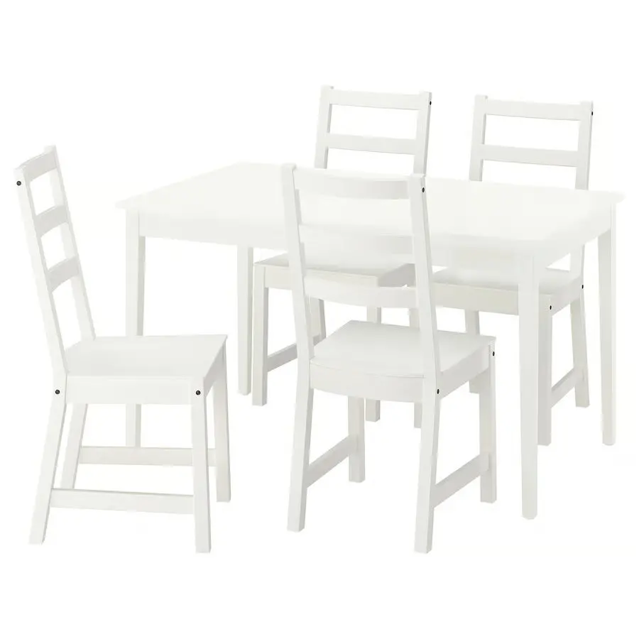 Комплект стол + 4 стула Ikea Nasinge/Nordviken 130x80 (Белый) - 2