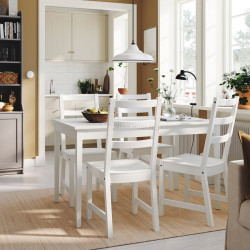 Комплект стол + 4 стула Ikea Nasinge/Nordviken 130x80 (Белый)