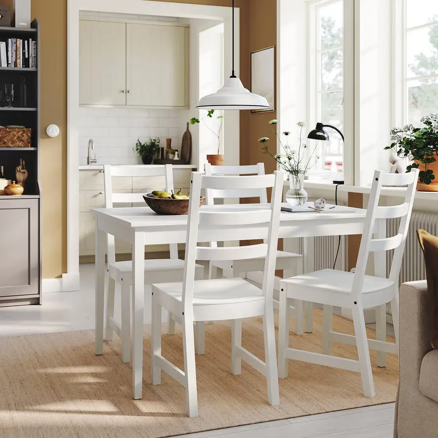 Комплект стол + 4 стула Ikea Nasinge/Nordviken 130x80 (Белый)