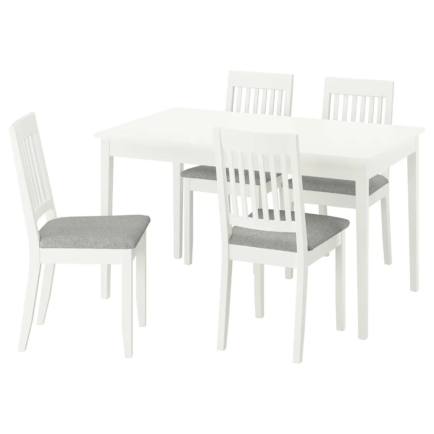 Комплект стол + 4 стула Ikea Nasinge/Tibbleby 130/190x80 (Белый/Серо-бежевый) - 2