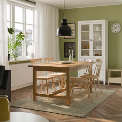 Комплект стол + 4 стула Ikea Nordviken/Hogved 152/223 (Состаренный дуб/Береза)