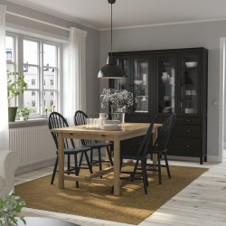 Set masa + 4 scaune Ikea Nordviken/Skogsta 152/223 (Stejar antichizat/Negru)