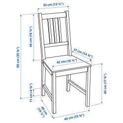 Set masa + 4 scaune Ikea Pinntorp (Albastru/Maro deschis) Thumb