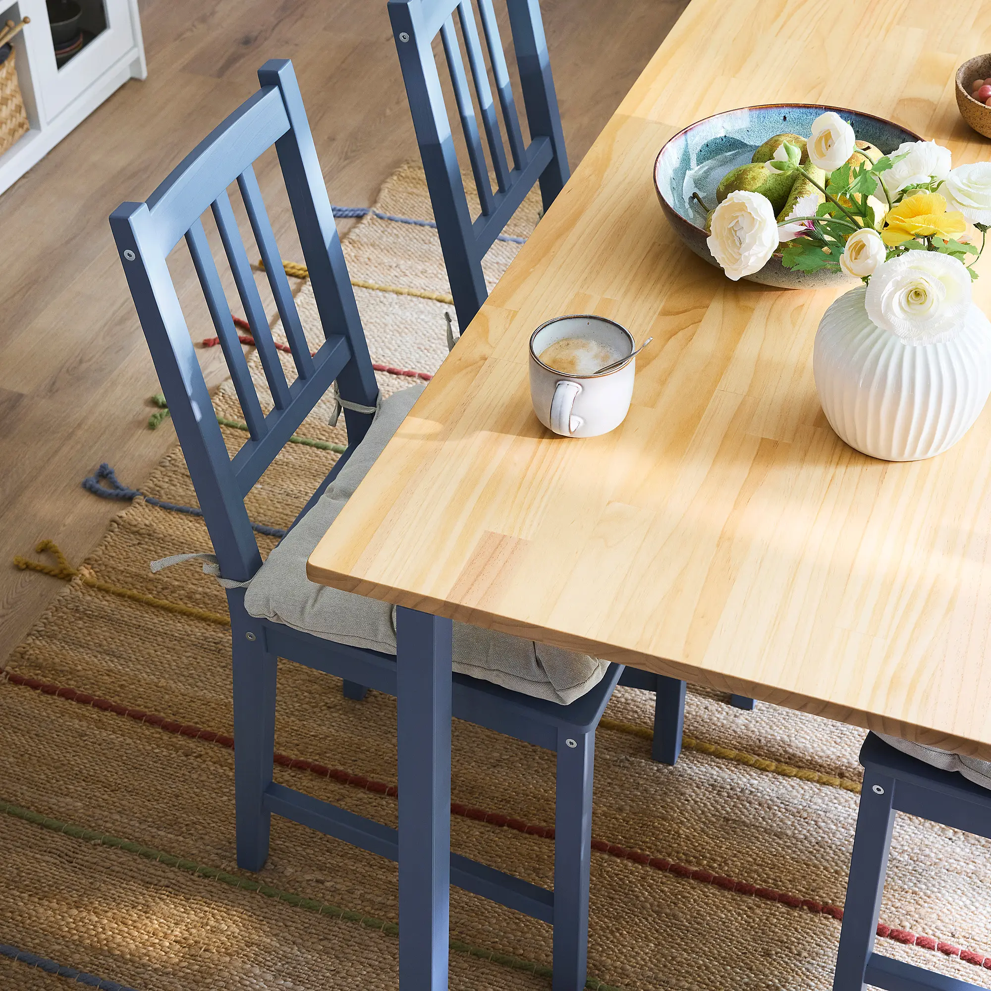 Set masa + 4 scaune Ikea Pinntorp (Albastru/Maro deschis) - 4
