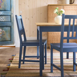 Set masa + 4 scaune Ikea Pinntorp (Albastru/Maro deschis) Thumb