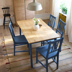 Set masa + 4 scaune Ikea Pinntorp (Albastru/Maro deschis) Thumb