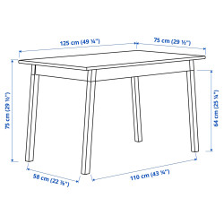 Set masa + 4 scaune Ikea Pinntorp (Maro deschis/Albastru) Thumb