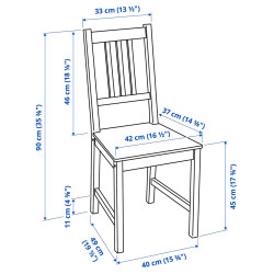 Set masa + 4 scaune Ikea Pinntorp (Maro deschis/Albastru) Thumb