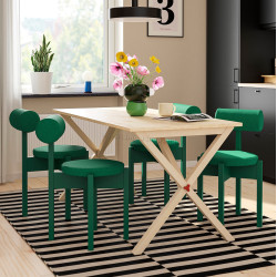 Комплект стол + 4 стула Ikea PS 2026 Knaback 156x75 (Сосна/Темно-зеленый)