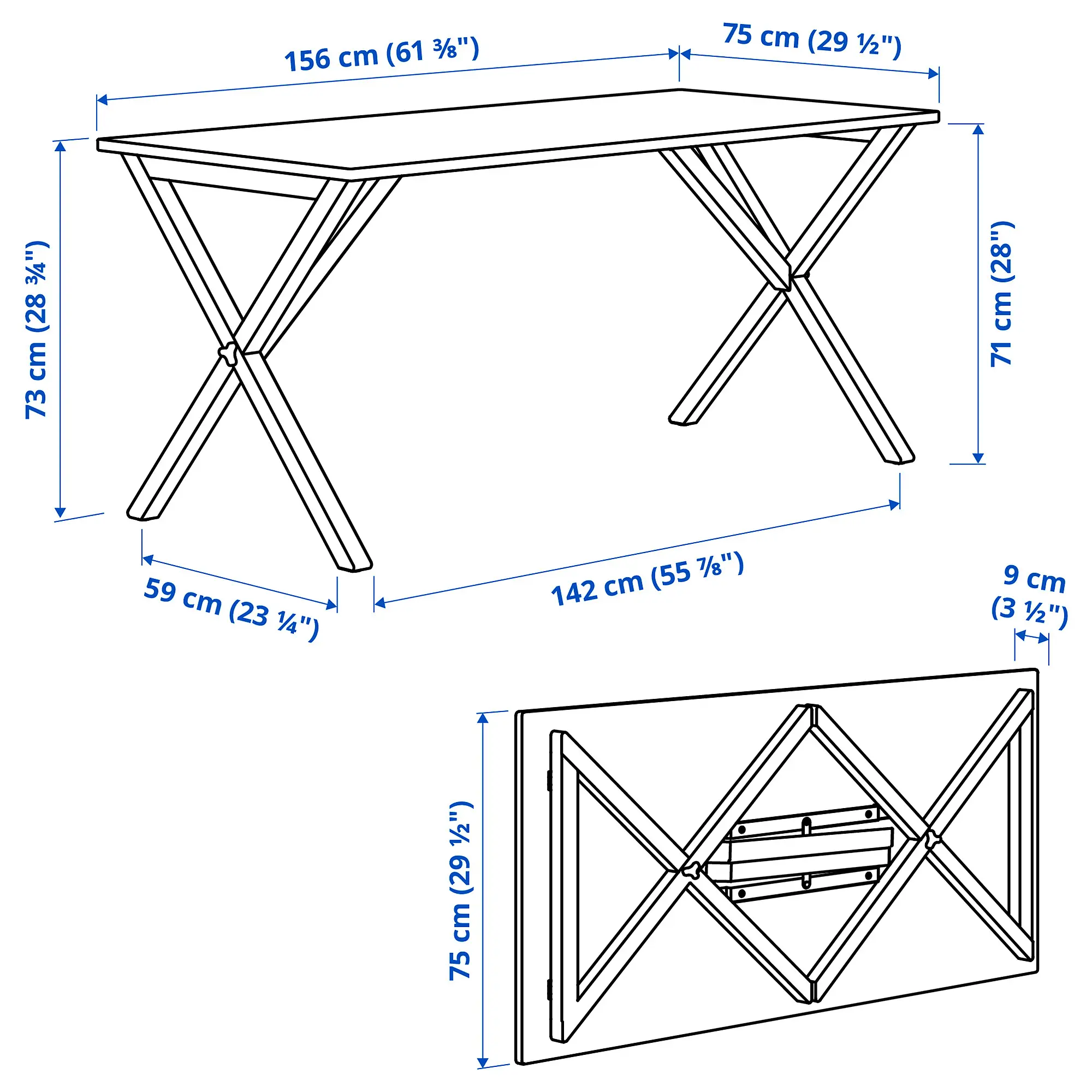 Комплект стол + 4 стула Ikea PS 2026/Stockholm 156x75 (Сосна/Красный) - 9