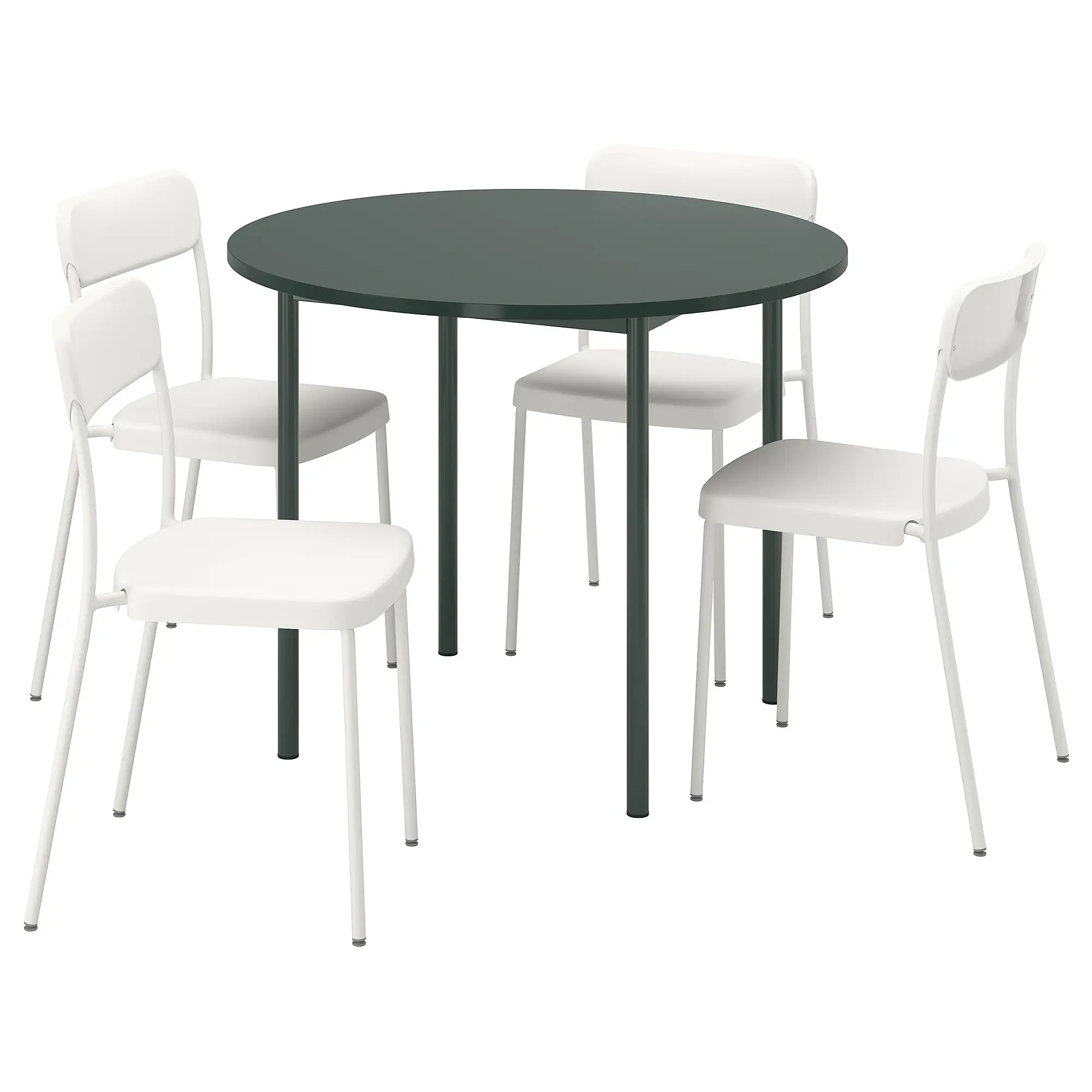 Комплект стол + 4 стула Ikea PS 2026 Vihals 96cm (Зеленый/Белый) - 2