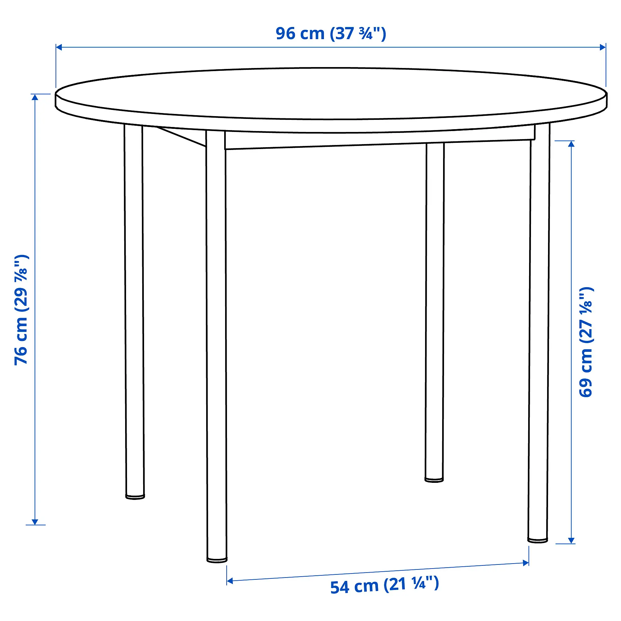Комплект стол + 4 стула Ikea PS 2026 Vihals 96cm (Зеленый/Белый) - 3