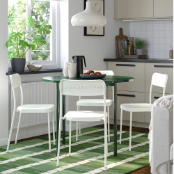 Комплект стол + 4 стула Ikea PS 2026 Vihals 96cm (Зеленый/Белый)