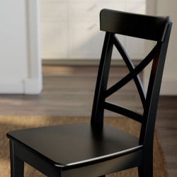 Set masa + 4 scaune Ikea Rosentorp 110/155 (Negru) Thumb