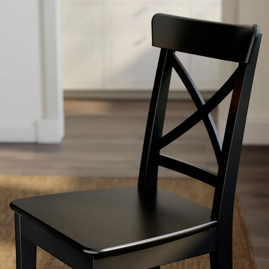 Set masa + 4 scaune Ikea Rosentorp 110/155 (Negru) - 5