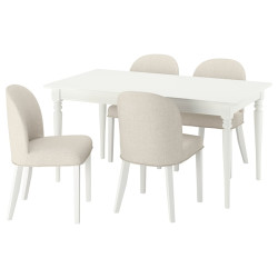 Set masa + 4 scaune Ikea Rosentorp/Kilanda 155/215 (Alb/Bej deschis) Thumb