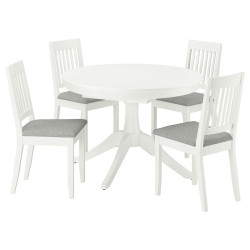 Set masa + 4 scaune Ikea Rosentorp/Nasinge/Tibbleby 110/155 (Alb/Bej-gri) Thumb