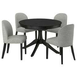 Set masa + 4 scaune Ikea Rosentorp/Tibbleby 110/155 (Negru/Bej-gri) Thumb