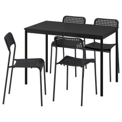 Комплект стол + 4 стула Ikea Sandsberg 110x67 (Черный)