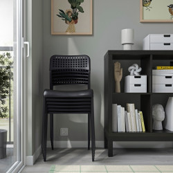 Комплект стол + 4 стула Ikea Sandsberg 110x67 (Черный) Thumb