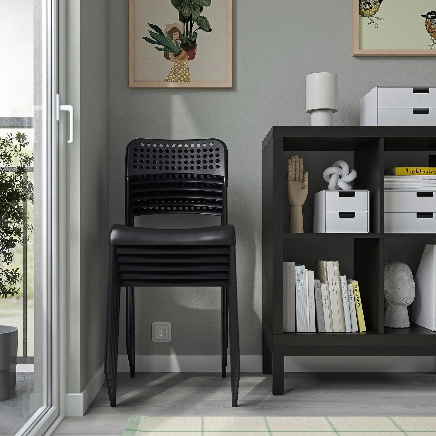 Комплект стол + 4 стула Ikea Sandsberg 110x67 (Черный) - 4